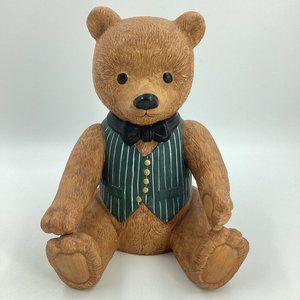 Dept 56 Ceramic 1983 9" Tall Teddy Bear Music Box "My Favorite Things"  Works!